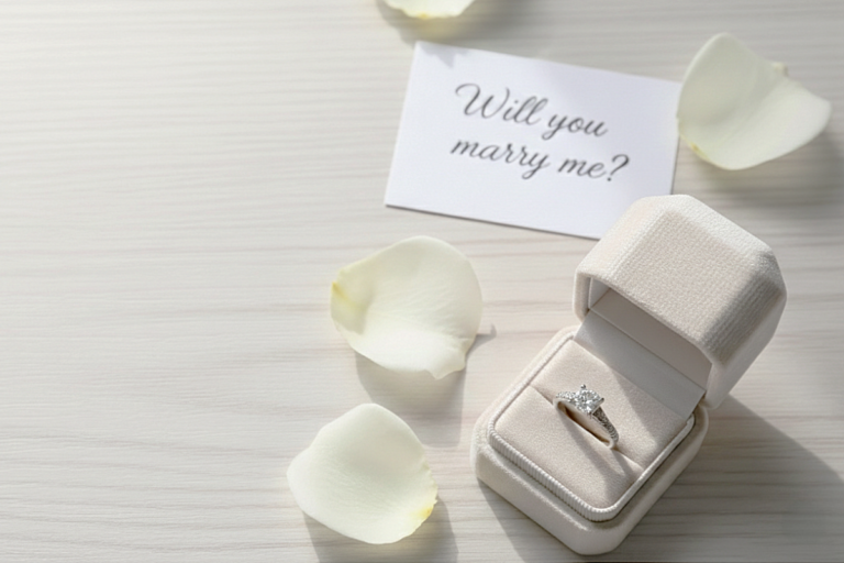 婚約指輪とメッセージカード