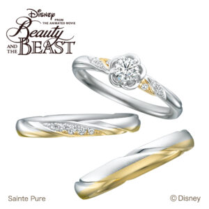 美女と野獣の婚約・結婚指輪 コンビデザイン