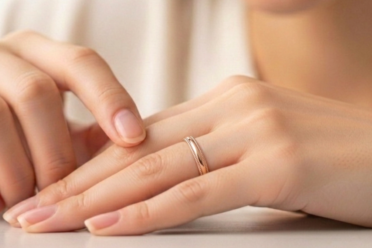 ミル打ちの結婚指輪