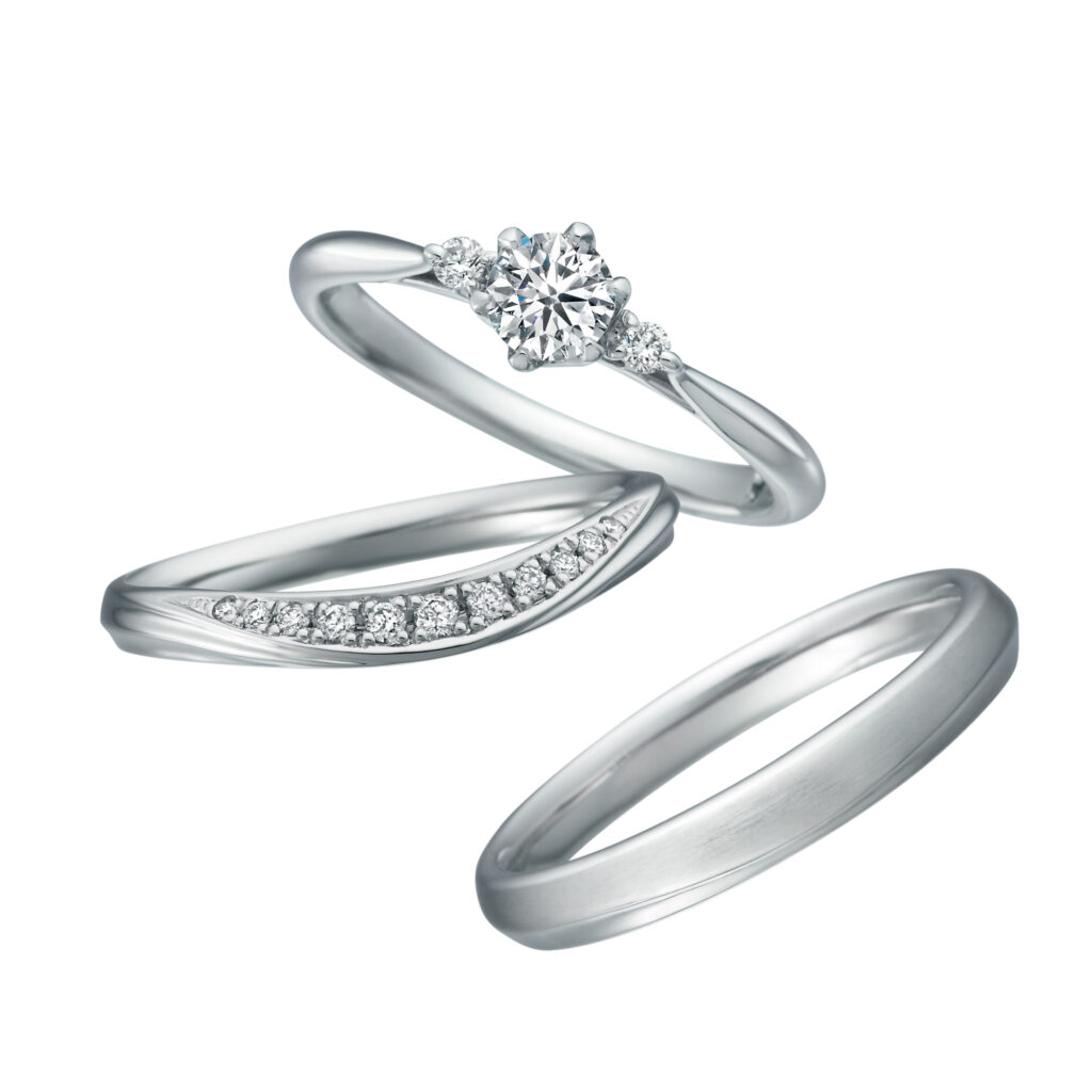 ディズニーシンデレラの婚約指輪と結婚指輪のセットリング
