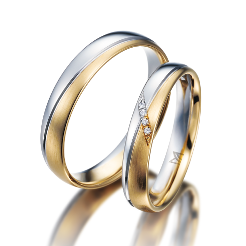 マイスターのプラチナとゴールドの結婚指輪