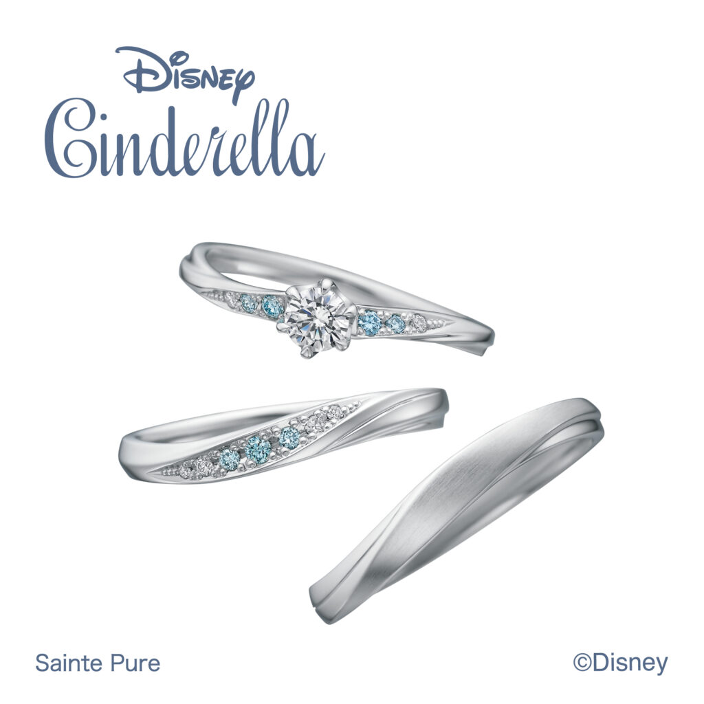 ディズニーシンデレラの婚約指輪と結婚指輪のセットリング