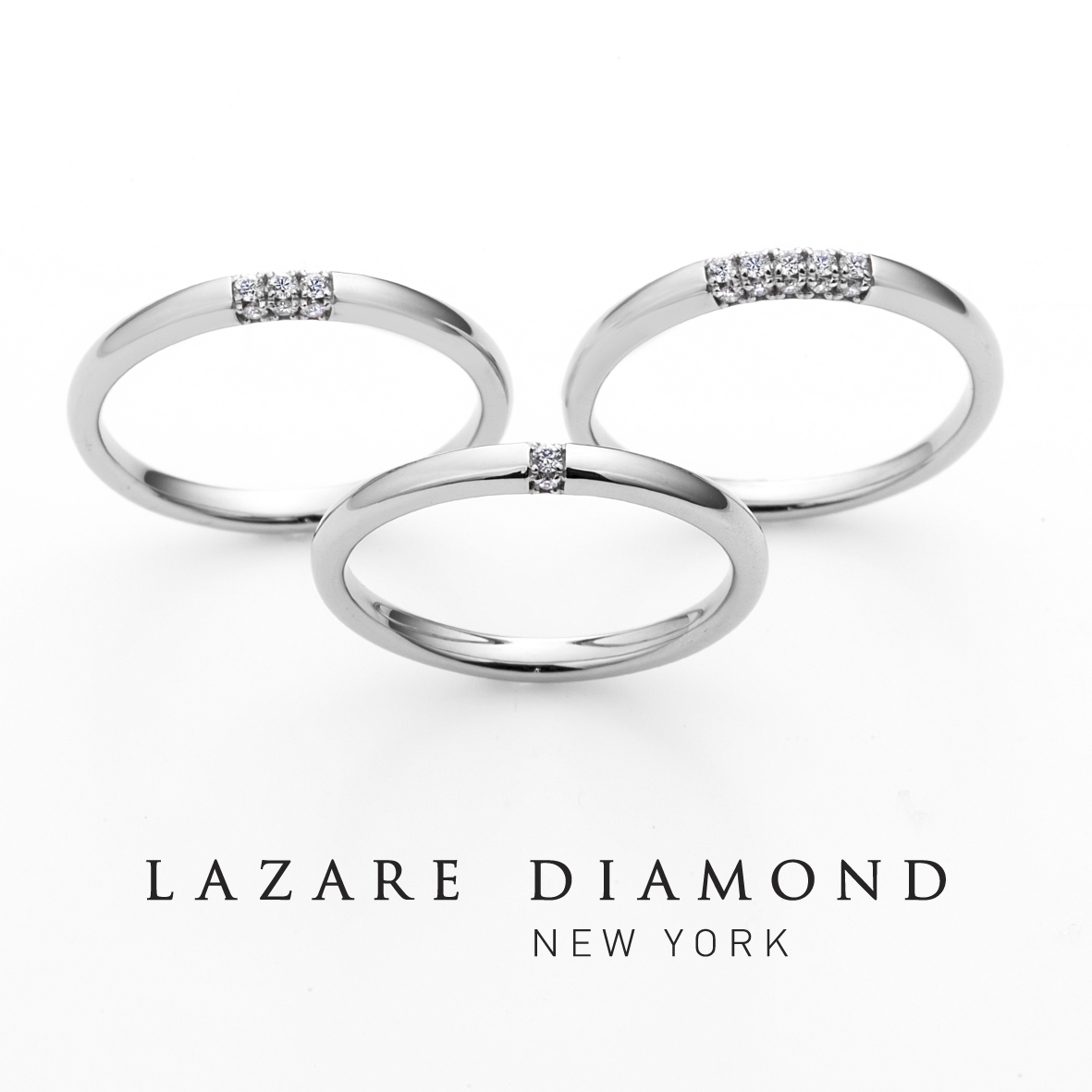 ラザールダイヤモンドの結婚指輪（スリーサイドリング）