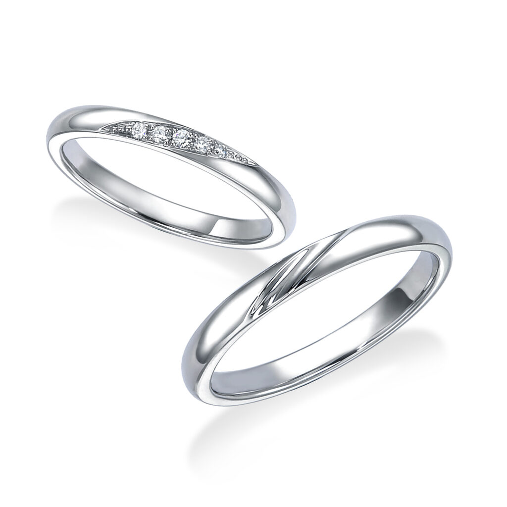 ロイヤル・アッシャー・ダイヤモンドの結婚指輪「WRA066 WRB076」