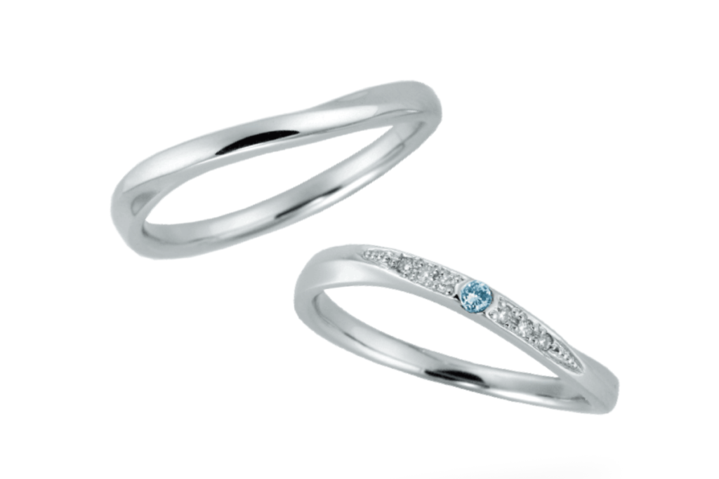 スウィートブルーダイヤモンドの結婚指輪