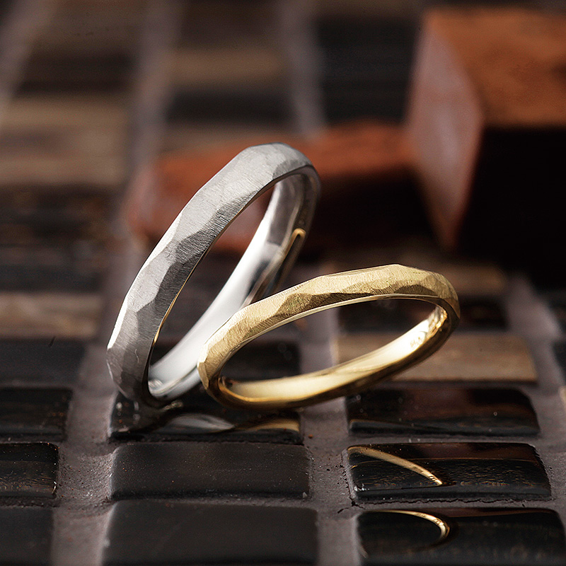 槌目（つちめ）の結婚指輪 パヴェオショコラ「ピエール」