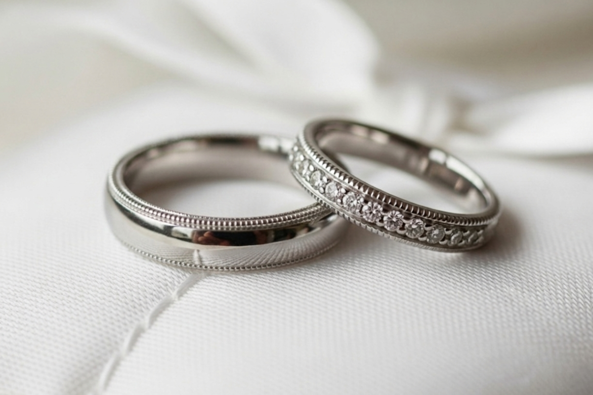 ミル打ちの結婚指輪