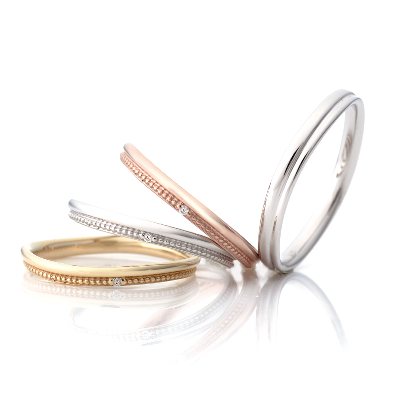 ミル打ちの結婚指輪　アンクオーレ「カーラ」