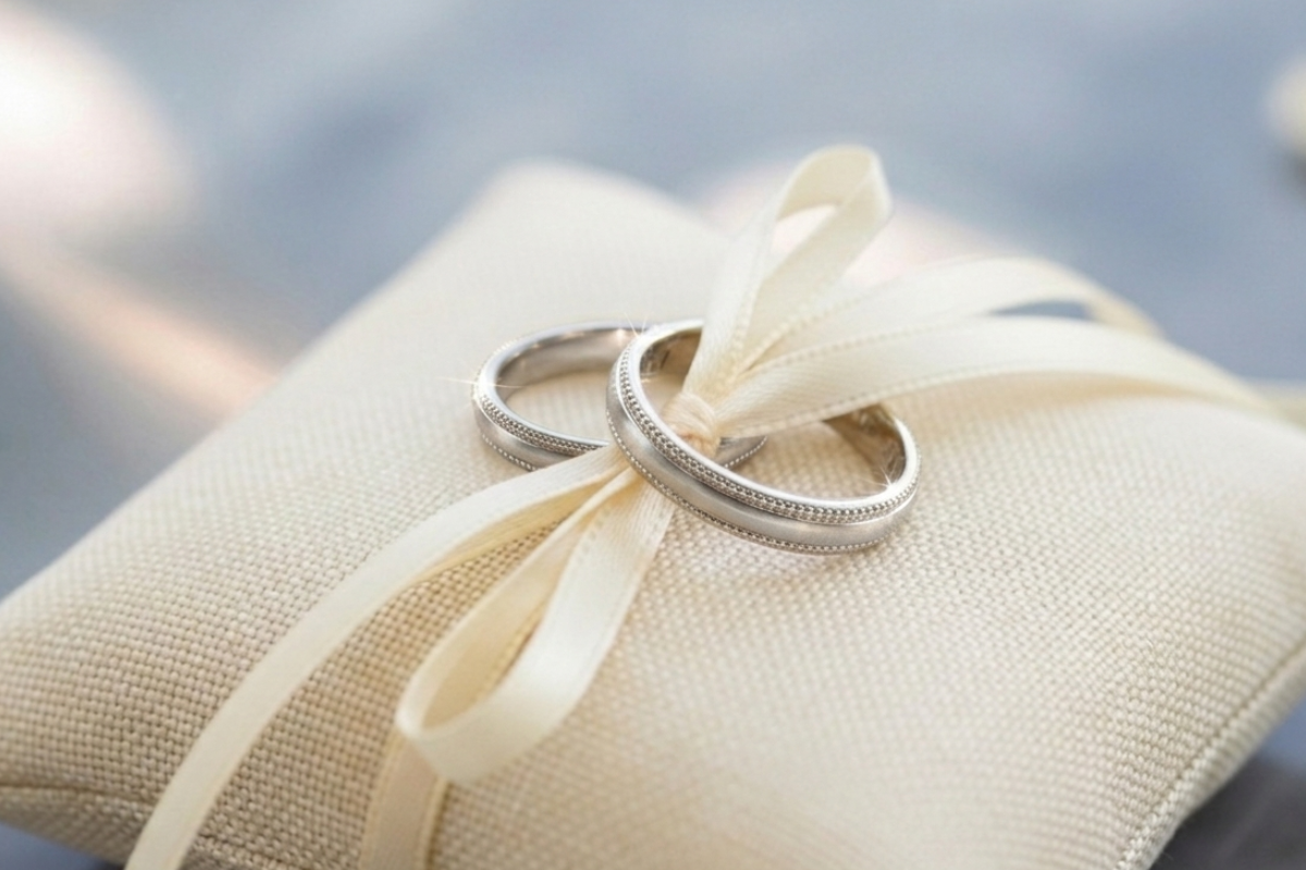 ミル打ちの結婚指輪