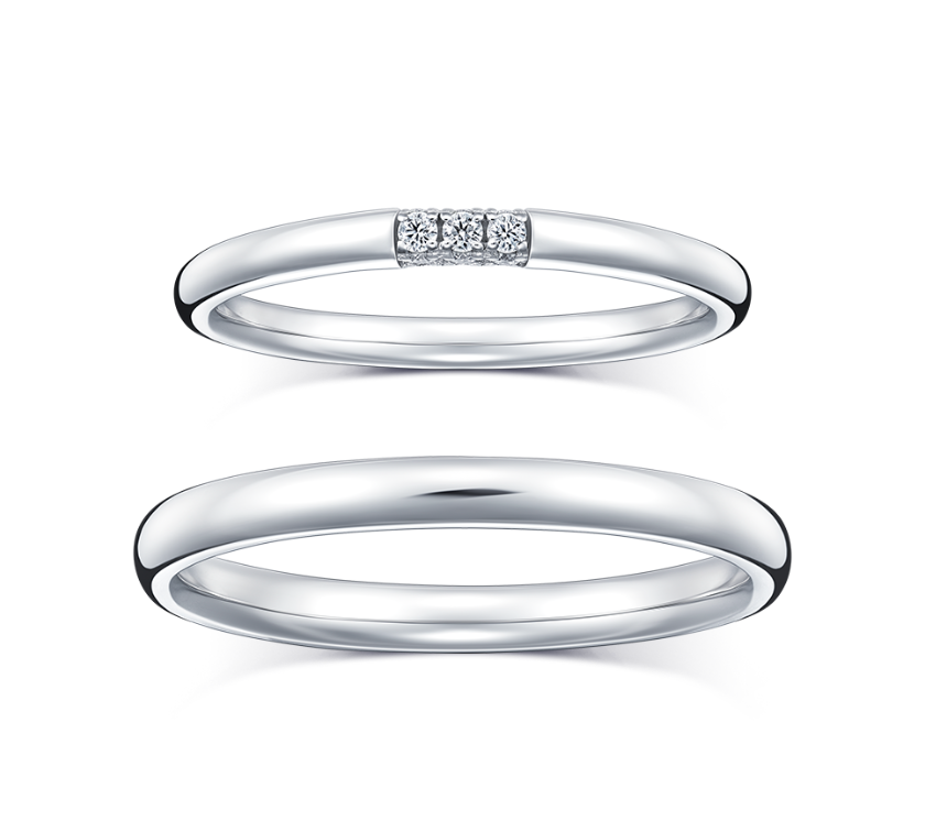 ラザール ダイヤモンドの結婚指輪「スリーサイド」