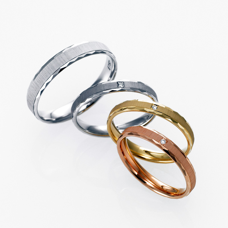 ツヤありとつや消しのコンビの結婚指輪 フィッシャー