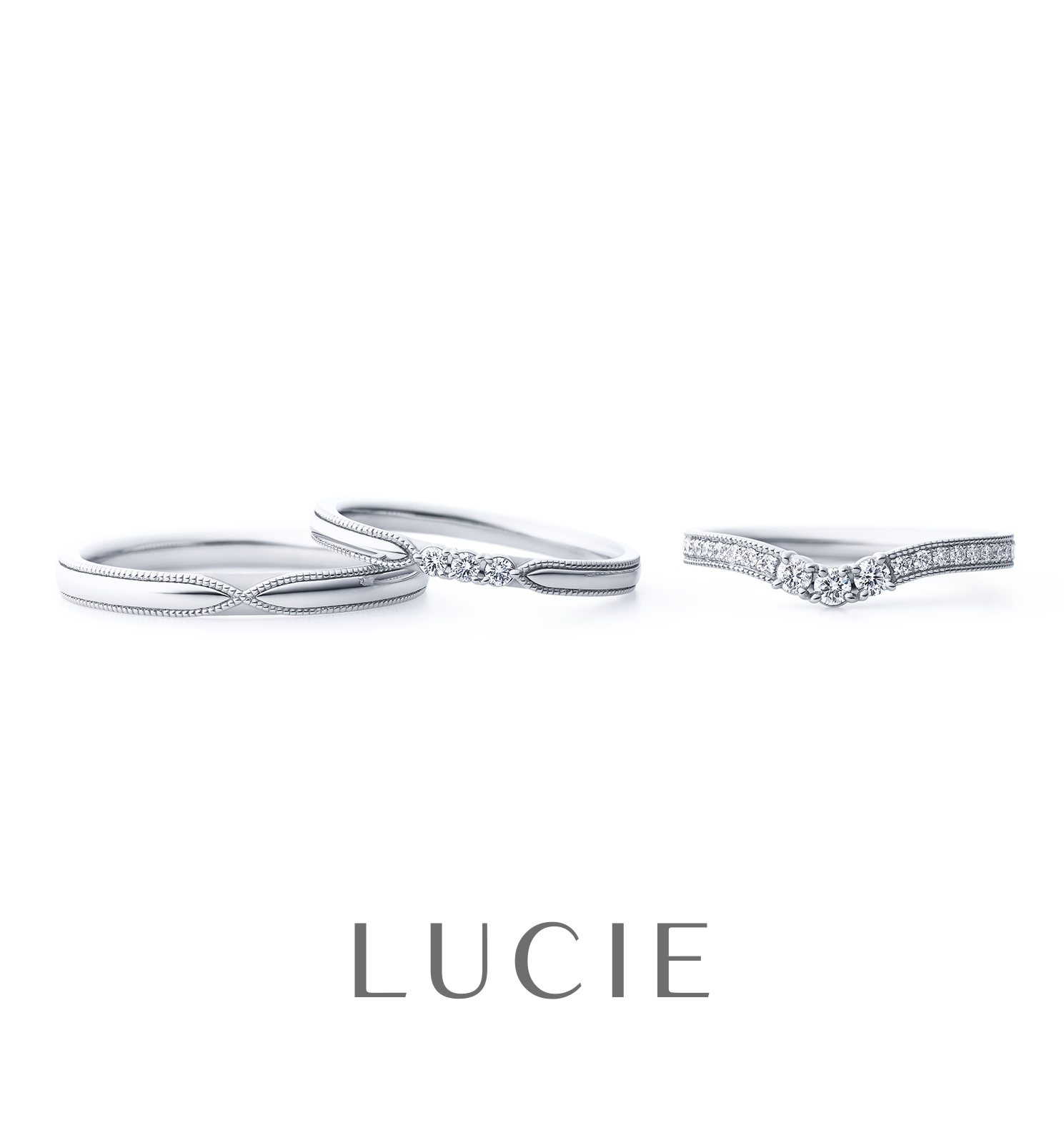 ミル打ちの結婚指輪　ルシエ「フォレ」