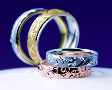 【和彫りの結婚指輪】NIWAKA（ニワカ）花匠の彫－かしょうのほり－