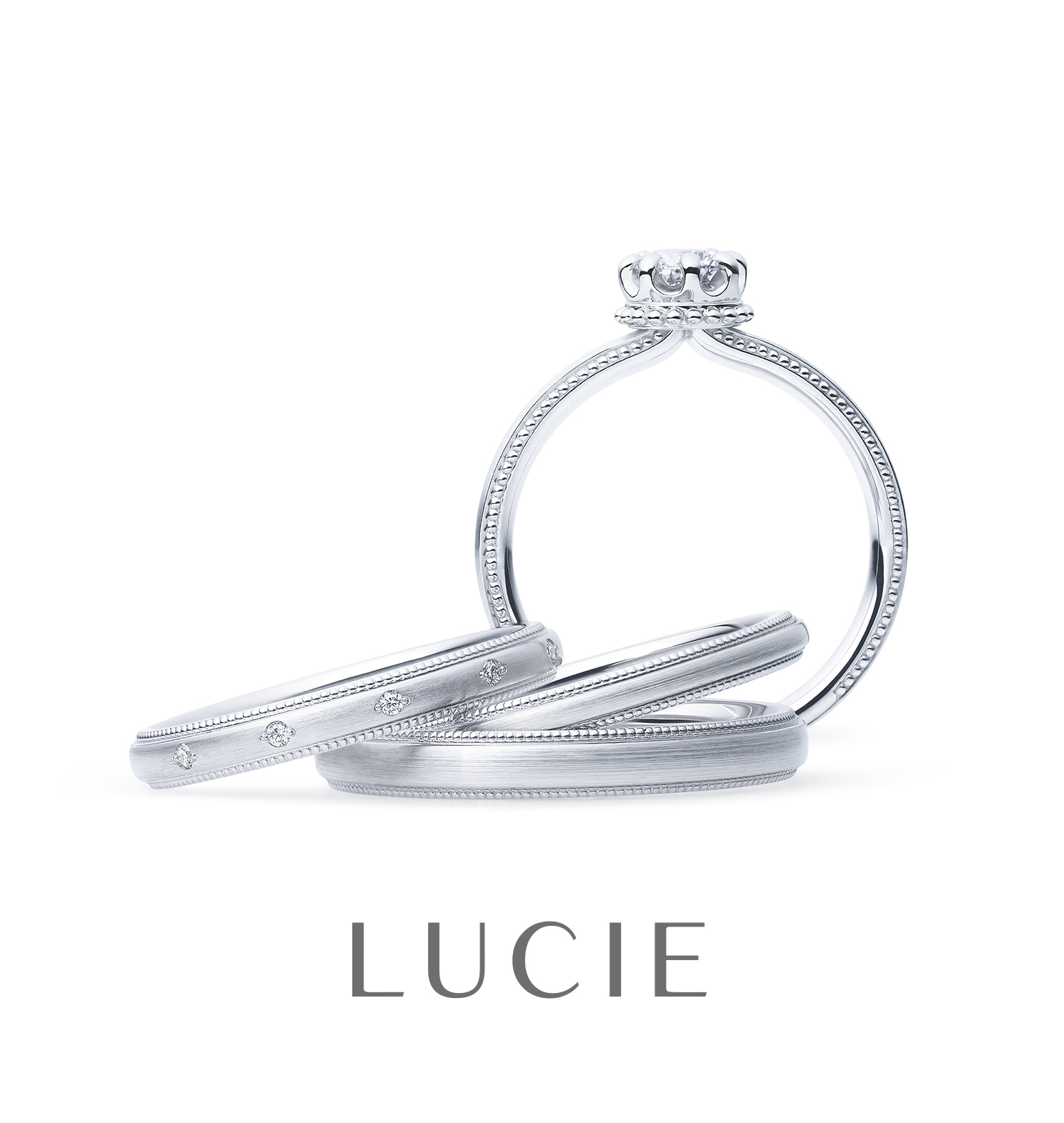 ミル打ちの結婚指輪　ルシエ「サンティエ」