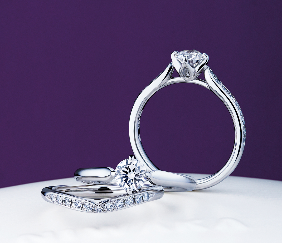 NIWAKAの婚約指輪と結婚指輪「睡蓮」