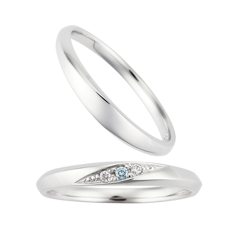 LB00018 LB00019 - スウィートブルーダイヤモンド | 結婚指輪