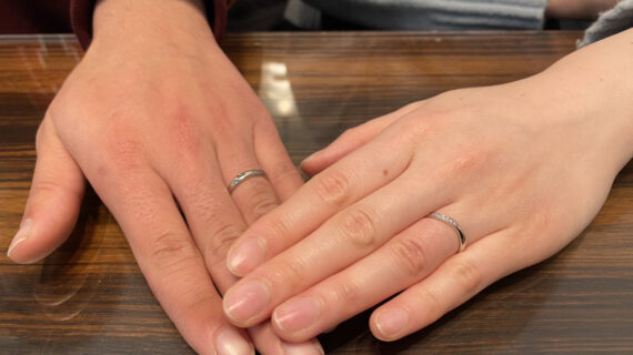 カフェリングの結婚指輪ピンクダイヤモンド