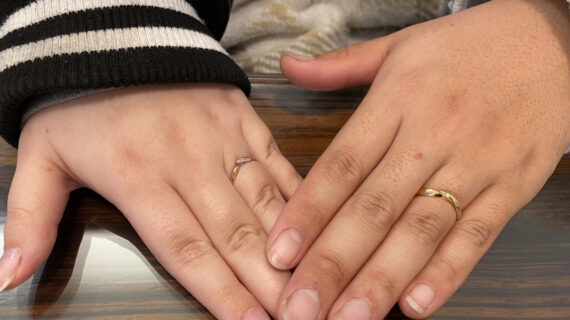 NIWAKAの結婚指輪着用画像