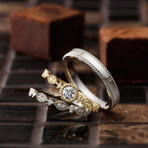 ジョワ｜パヴェオショコラ婚約指輪・結婚指輪
