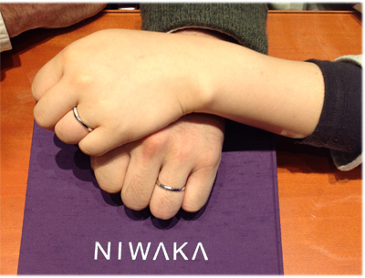 NIWAKAのマリッジリングをお作り頂きました。