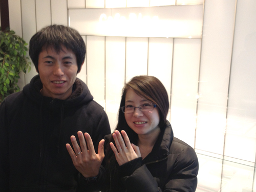 カフェリングの結婚指輪をお作り頂きました。