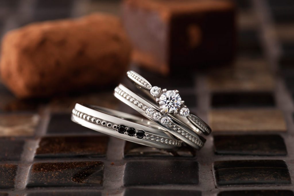 パヴェオショコラの結婚指輪をお作り頂きました。