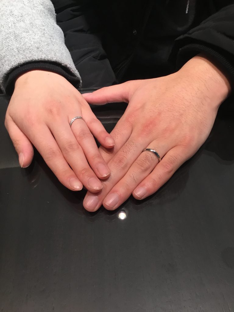 カフェリングのご結婚指輪をお作り頂きました!