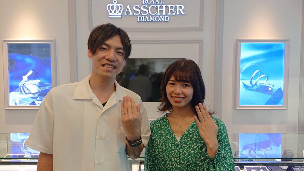 【佐久市】ロイヤルアッシャー の婚約指輪と結婚指輪をお作り頂きました！